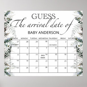 Poster Evergreen Guess the due Date calendar