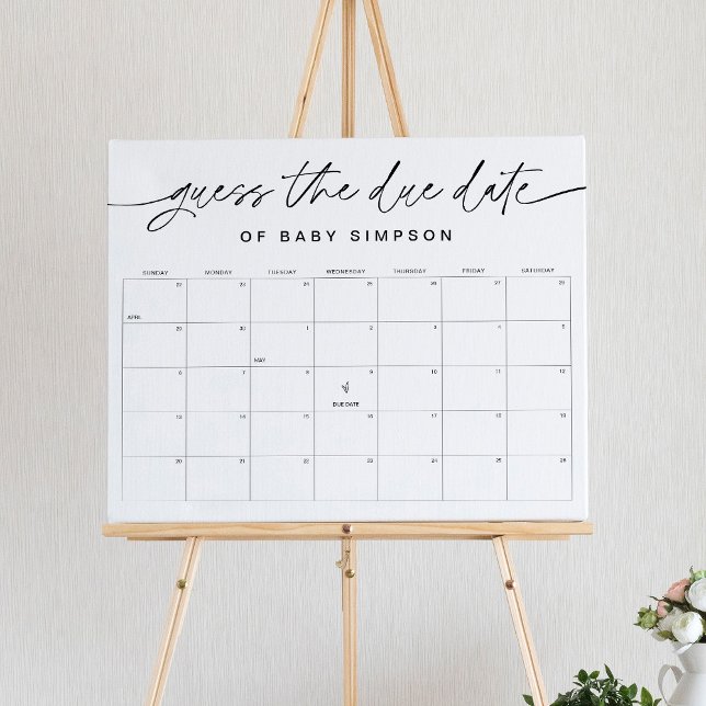 Poster EVERLEIGH Adivinha Jogo de Chá de fraldas de Data  (Criador carregado)