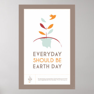 Poster Every Day Should be Earth Day - BROWN