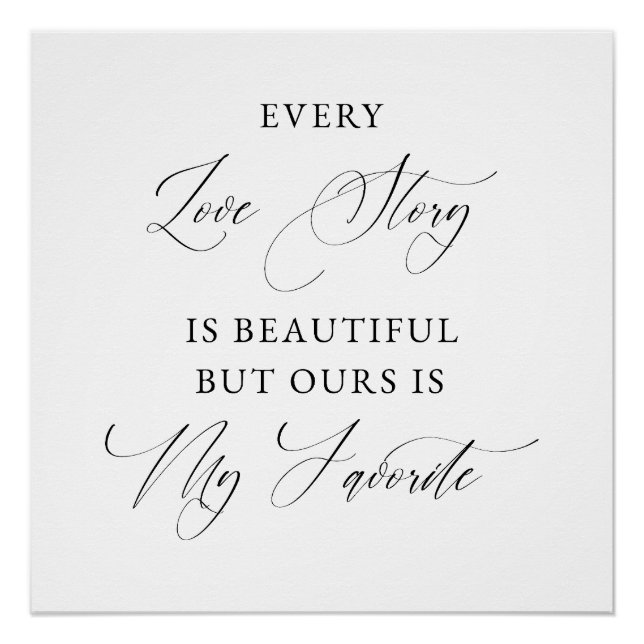 Pôster Every Love Story Is Beautiful WEDDING Backdrop (Frente)