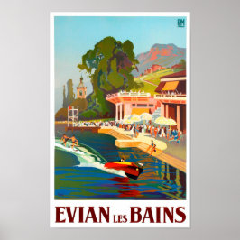 Poster Evian France viagens vintage