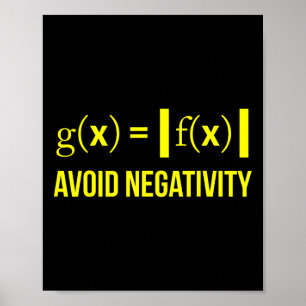 Poster Evite a Negatividade Matemático Nerd Geek Estudant
