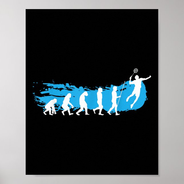 Poster Evolução Badminton _ Peteca _ Presente para Jogado (Frente)