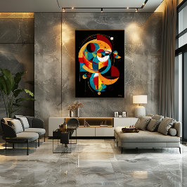 Poster Evolução Cósmica – Geometria Abstrata em Movimento