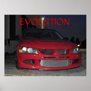 Pôster Evolução de Mitsubishi na noite