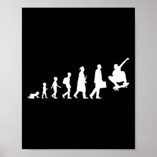 Poster Evolução De Um Skatista Skate Skateboard F