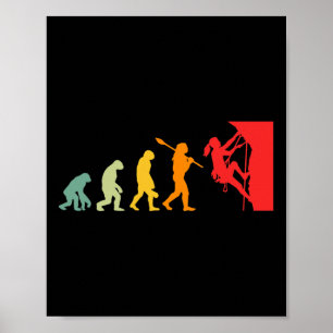 Poster Evolução Divertida de Escalada em Rocha Humana Ret