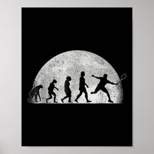 Poster Evolução do Badminton - Jogador de Badminton Lua 