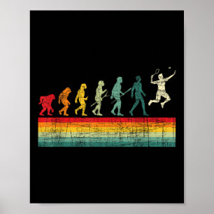 Poster Evolução do Badminton - Retro Esportivo Amante do