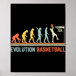 Poster Evolução do Basquete - Jogadores de Basquete Jogam