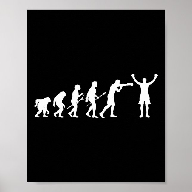 Poster Evolução do Boxe - Amante do Boxe Kickboxing F (Frente)