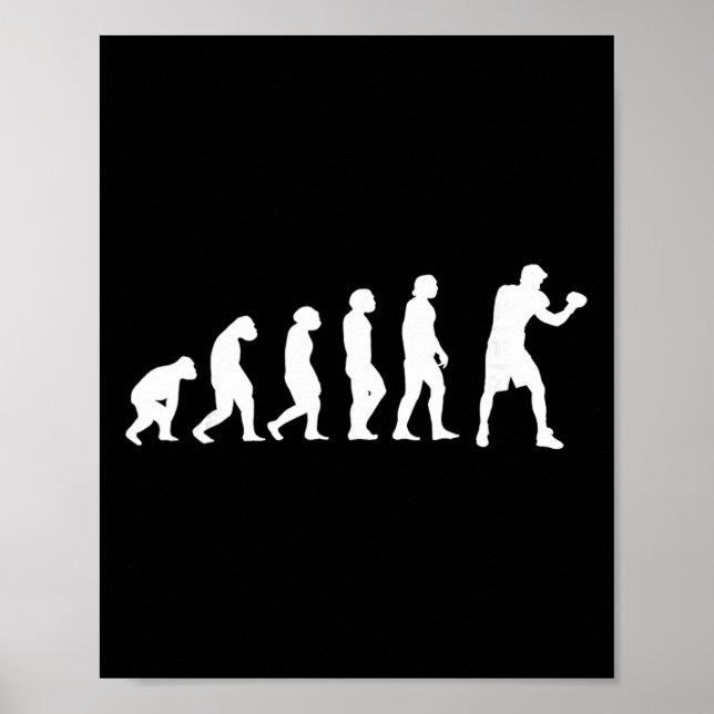 Poster Evolução do Boxe Kickboxing Luta de Boxe Boxeador  (Frente)