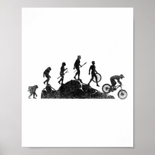 Poster Evolução do Ciclismo de Montanha Bicicleta Mtb Vin