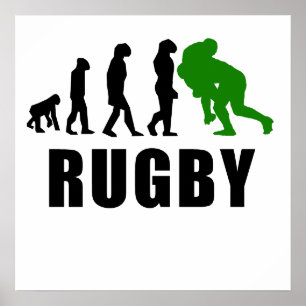 Poster Evolução do equipamento do rugby (verde)