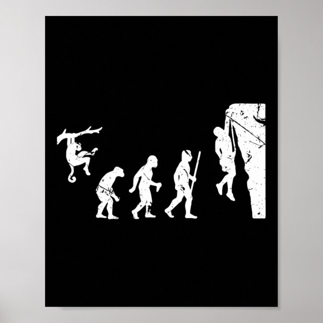 Poster Evolução do Escalador de Escalada em Rocha Boulder (Frente)