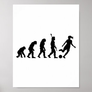 Poster Evolução do Futebol Jogue Como Uma Garota