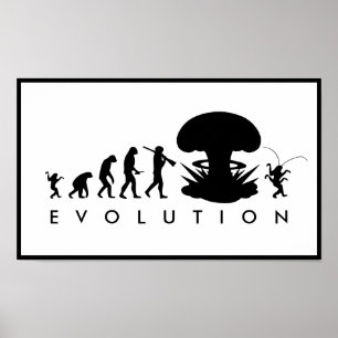 Poster Evolução do Homem & Barata Gráfico Divertido de Ev