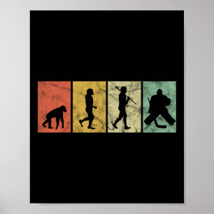 Poster Evolução Do Homem Goleiro De Hóquei No Gelo Engraç