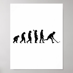 Poster Evolução do Hóquei no Campo Jogador de Hóquei Equi