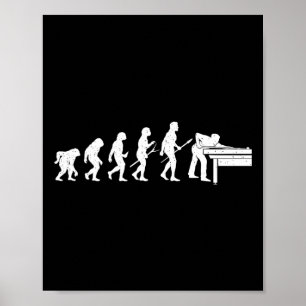 Poster Evolução Do Jogo Bilhar - Jogador De Piscina L