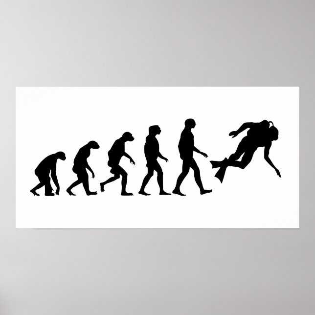 Pôster Evolução do mergulho de Scuba (Frente)