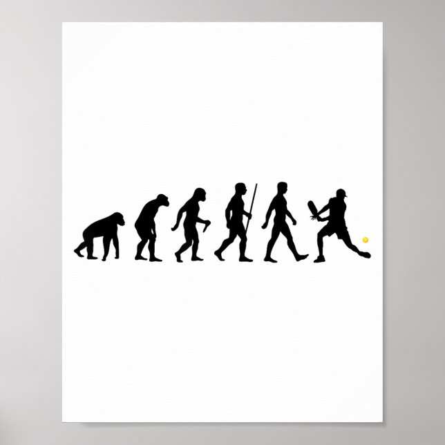 Poster Evolução do pickleball pickle ball engraçado (Frente)