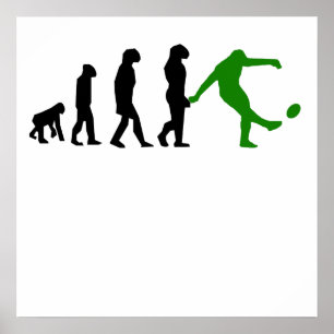 Poster Evolução do pontapé do rugby (verde)