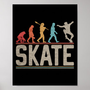 Poster Evolução Do Skate Skater Skateboard E Skate