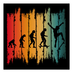 Pôster Evolução Do Skatista De Skate