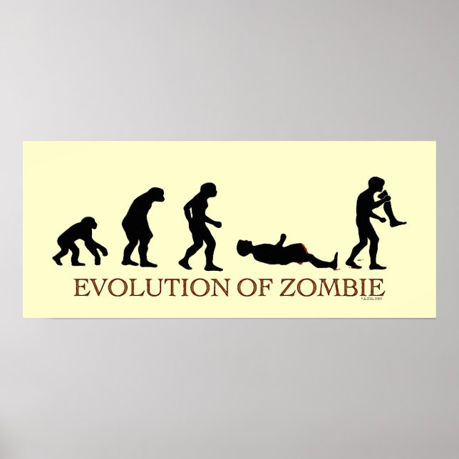 Pôster Evolução do Zombie (Frente)