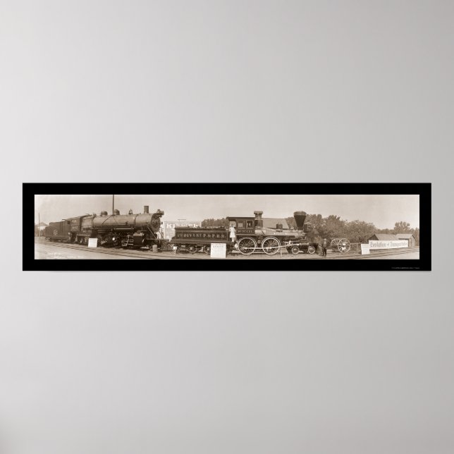 Poster Evolução dos trens Foto 1913 (Frente)