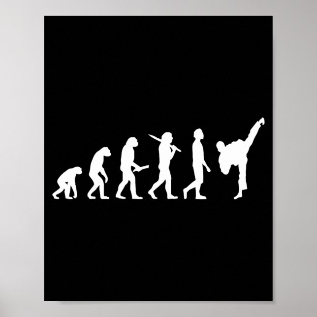 Poster Evolução engraçada de Karate Taekwondo - Karateca (Frente)