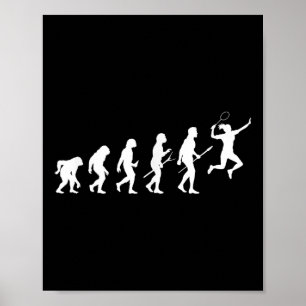 Poster Evolução Engraçada de uma Jogadora de Badminton Mu