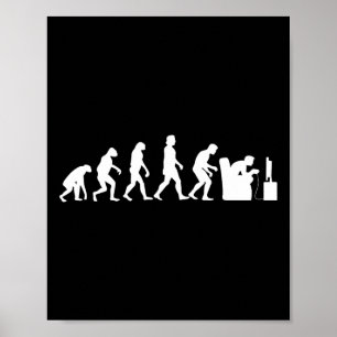 Poster Evolução Engraçada Retro Jogo Jogador de Vídeo Gif