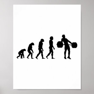 Poster Evolução Fisiculturista Levantamento de Peso Peso