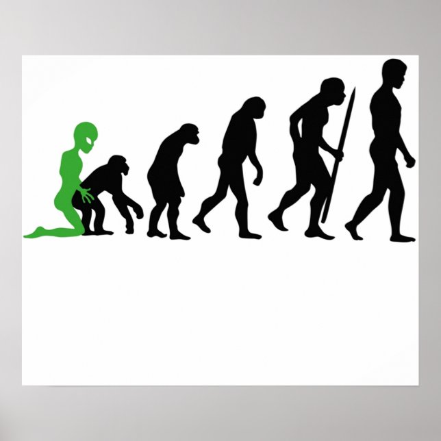 Poster Evolução Humana alienígena (Frente)