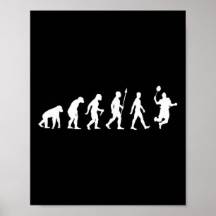 Poster Evolução Humana, Versão Do Jogador De Badminton