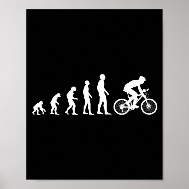 Poster Evolution Bike Man Humour Cyclist Funny  (Frente)