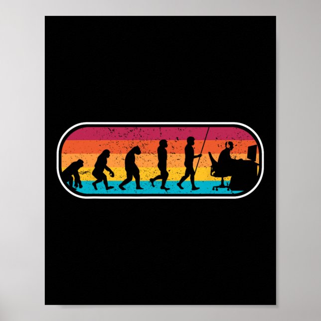 Poster Evolution Gamer Computer Freak Geek Nerd Pc Game  (Frente)