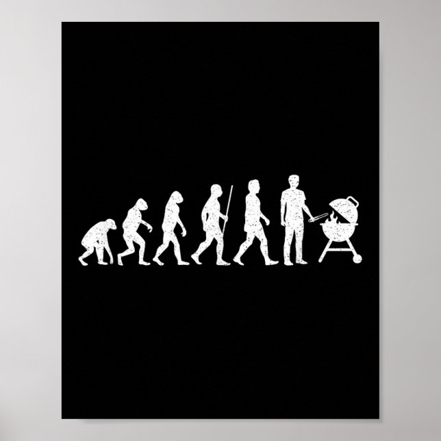 Poster Evolution Griling Funny Churrasco Grill Barbecue (Frente)