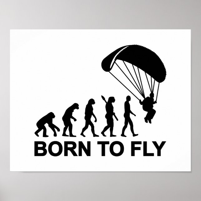 Pôster Evolution Skydiving nascer para voar (Frente)