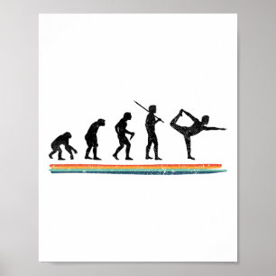Poster Evolution Yoga Engraçado Vintage