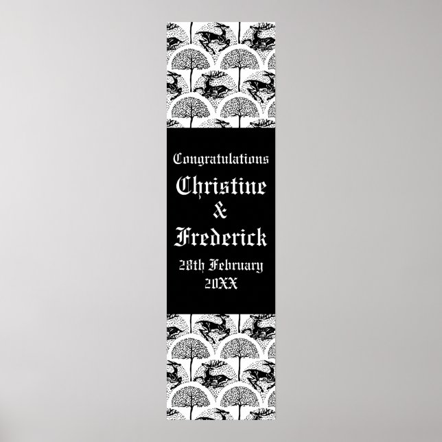 Pôster Évora e Árvores Medievais, faixa decorativa vertic (Frente)