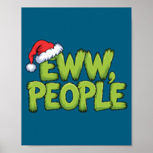 Poster Eww Pessoas Chapéu de Papai Noel Verde Natal Engra