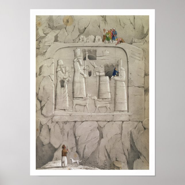 Pôster Examinando uma escultura de rock assírio, de 'Disc (Frente)