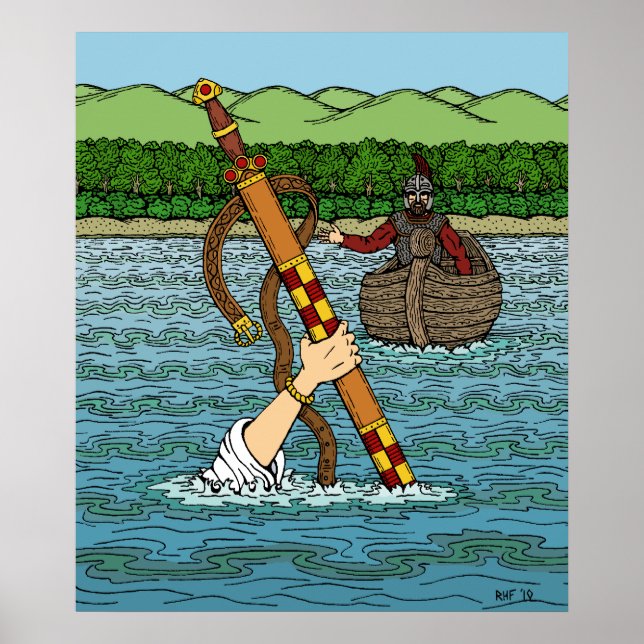 Pôster Excalibur e Arthur (Frente)