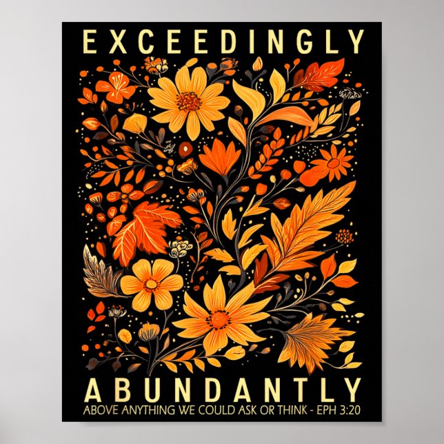 Poster Exceedingly Abundantly - Ephesians 3_20 Christian  (Frente)