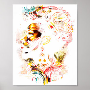 Poster Excelência Africana Abstrata Melanina História Neg
