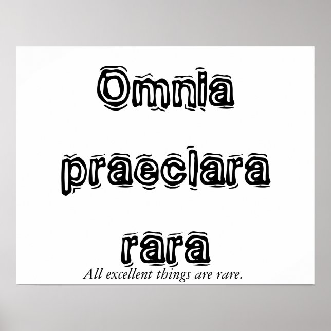 Pôster Excelência às frases latinas (Frente)