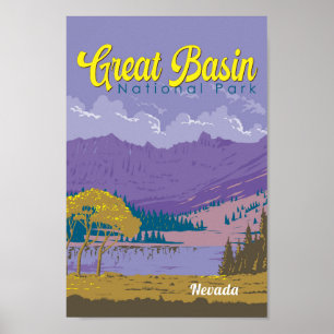 Poster Excelente Basin National Park Ilustration Viagem A